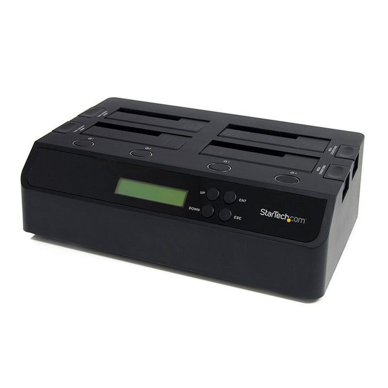 StarTech.com SATDOCK4U3RE Duplicador Datos And Stand Duplicador HDD Drives Hard Black 3 Copias