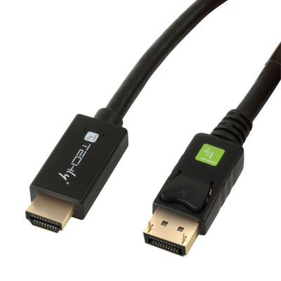 Techly Icoc DSP-H12-010 Adapter Cable Vídeo 1M DisplayPort HDMI Black — image 1