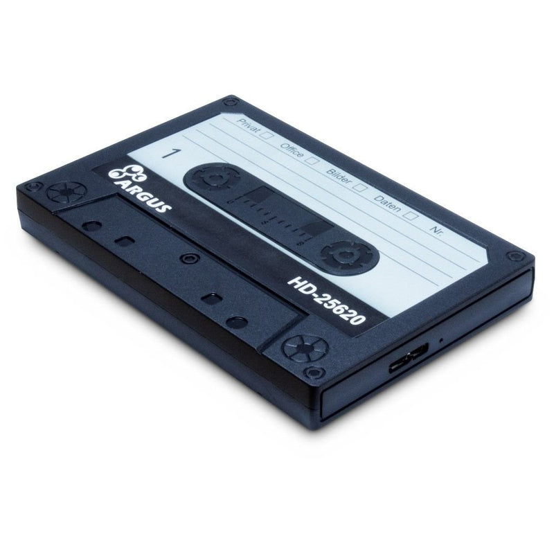 External Enclosure USB 3.2 Inter-tech HDD 2.5 Argus HD-25620 Vintage Design Tape Years 80