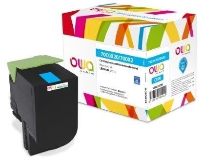 Toner Compatible Owa Lexmark 70C0X20 / 70C2XCE / 700X2 Cyan