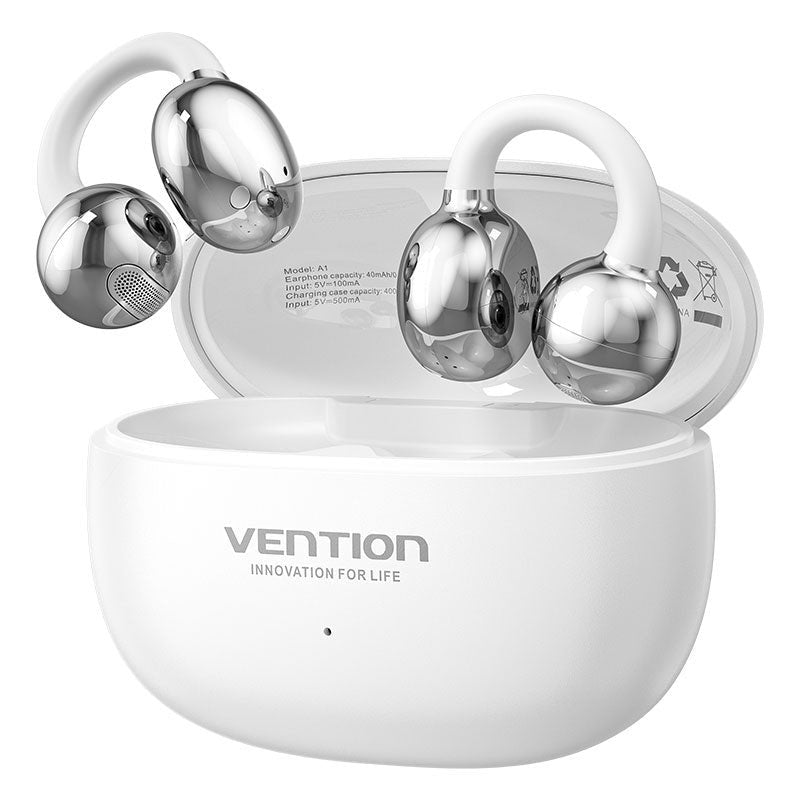 Vention Headphones Bluetooth Echo Clip A11 Pro With Case Charging Battery Life 6H White