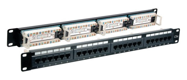 Efb Patchpanel UTP 24x RJ45 CAT.6, 19 1HE,,180, RAL9005 Black