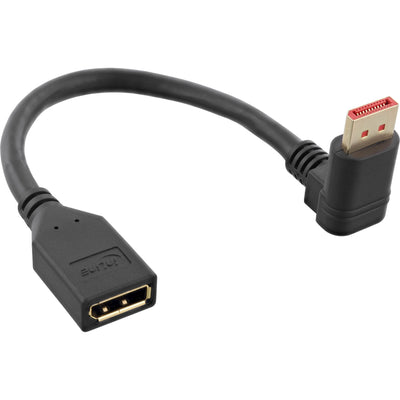 Inline Adapter DisplayPort 1.4M/F, 8K4K, Ángulo Hacia Abajo, Black/Gold 0,15M — image 1