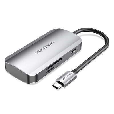 Vention Docking USB Type-c Tnhhb 3x USB 1x USB Type-c Pd 1XLECTOR Cards SD And microSD Grey — image 1