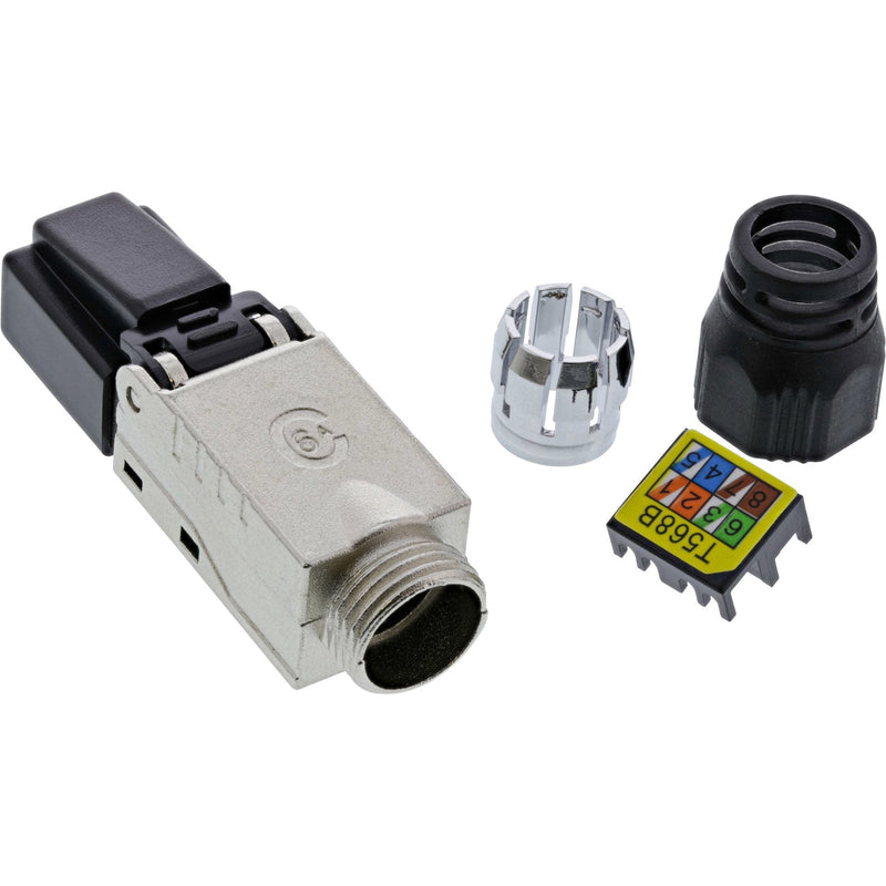 Inline Plug RJ45 CAT.6A 500MHZ, Instalable Campo, Blindado, With Cover Roscada