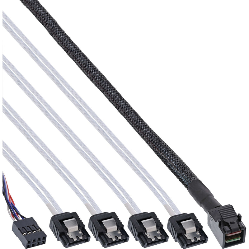 Inline Cable Mini Sas HD SFF-8643A 4X SATA + Band Side 1M