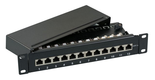 Mini-patchpanel STP 12x RJ45 CAT.6A,10 1HE, Grey