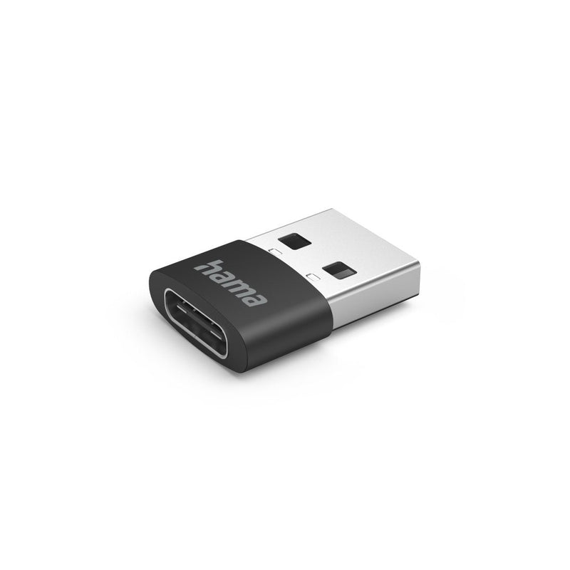 Hama Adapter USB a USB C (480Mbps, USB 2.0, Double Screen Compatible With Tablets, Phones Universal Colour Bla