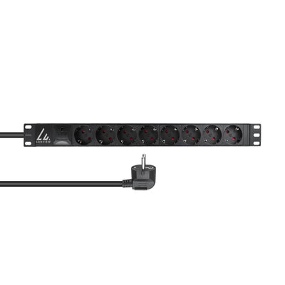 Lanview LVR-3MSCH-SPD-SCH8 Unit Distribución Energía [pdu] 8 Salidas AC 1U Black — image 1