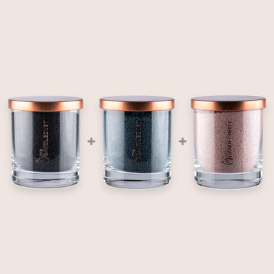 Classic Unscented Colour Trio, Black, Space Grey, Nude, 3 × 160g Candles