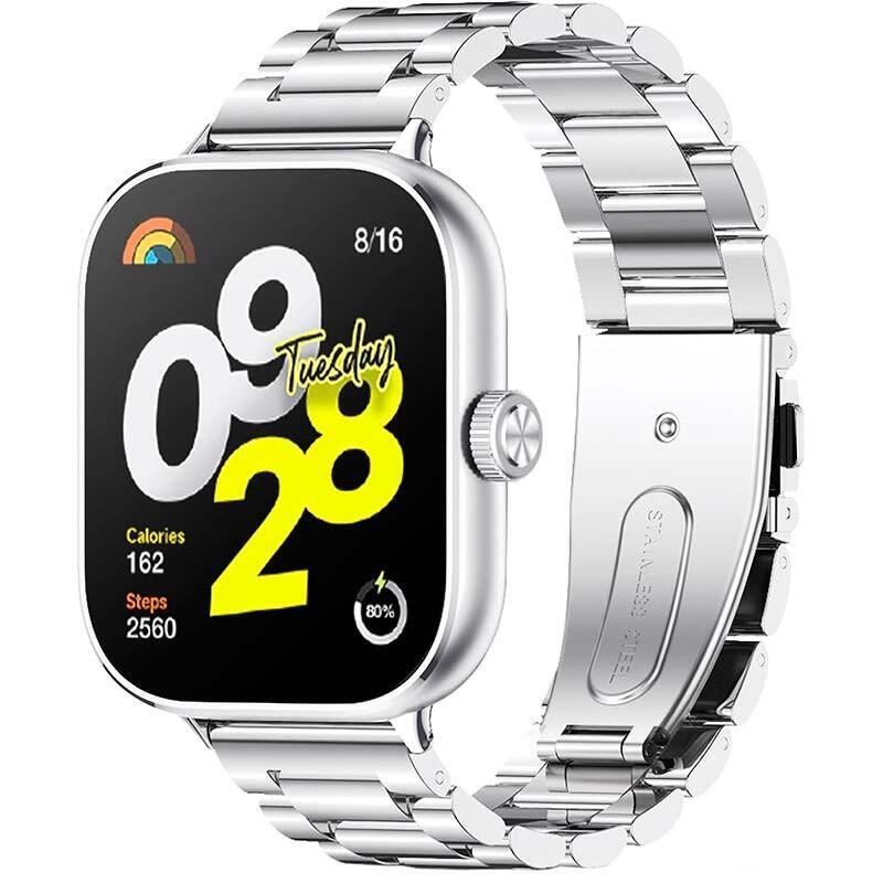 Strap Metal Eslabones Xiaomi Mi Smart Band 8 Pro / Redmi Watch 4 Silver
