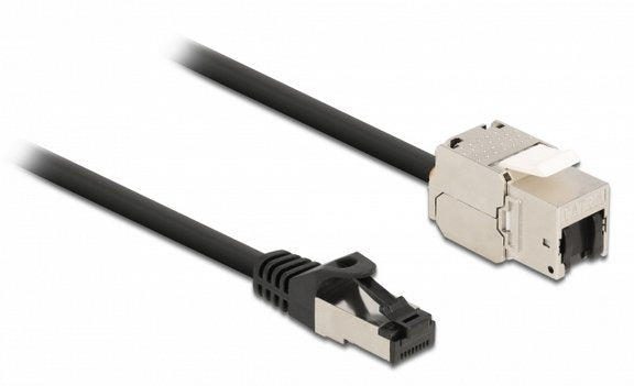 Delock Cable RJ45 Connector Male a Keystone Módulo RJ45 Connector Female CAT.6A 25CM Black