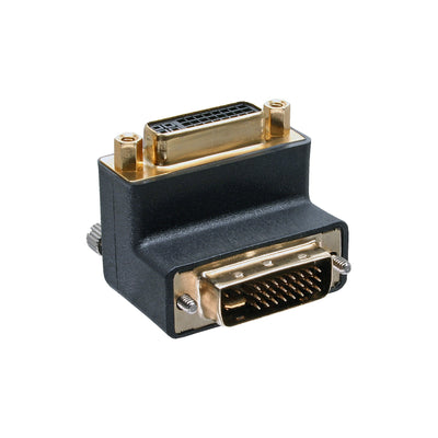 Inline Adapter DVI-i 90° Ángulo Digital + Analógico 24 + 5 Male a Female Black — image 1