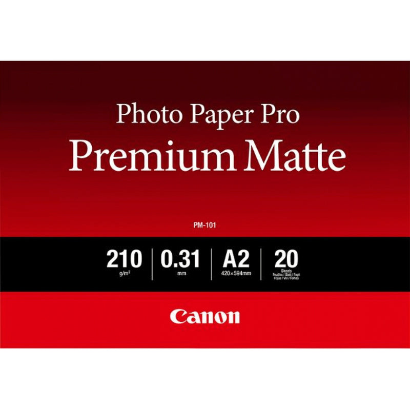 Canon Paper Fotografico 8657B017 Pro Premium PM-101 Ink Printing/ A2/ 420X594MM/ 20 Hojas