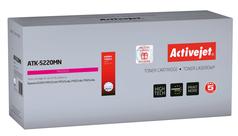 Activejet Toner ATK-5220MN (reemplazo Kyocera TK-5220M - Supreme - 1200 Páginas - Magenta