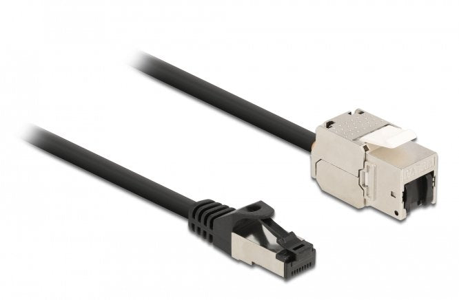 Delock Cable RJ45 Connector Male a Keystone Módulo RJ45 Connector Female CAT.6A 2M Black
