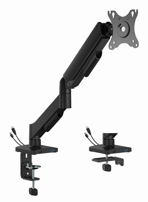 Gembird MA-DA1U-01 Arm Assembly Screen Desk Adjustable With Ports Usb, 17-32, Black — image 1