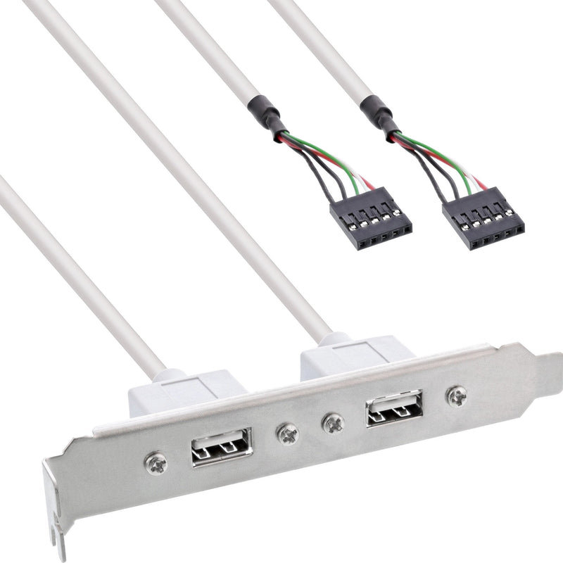 Inline Stand 2x USB 2.0 Type a Female a 2X Connector Internal 5 Pines 0,3M