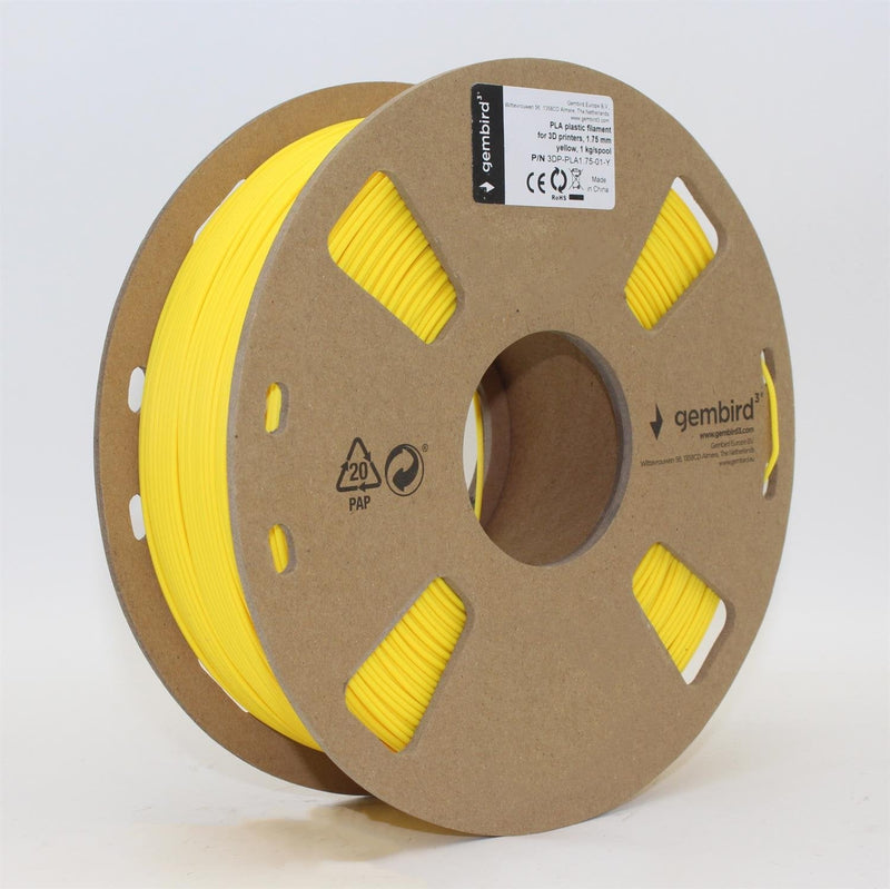 Gembird 3DP-PLA1.75-01- And Material Printing 3D Ácido Poliláctico (pla) Yellow 1KG