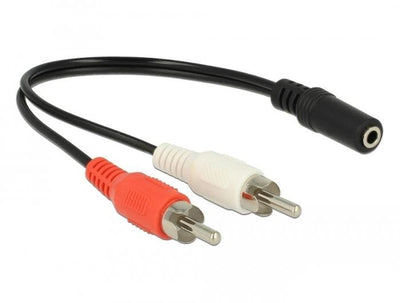 Delock 85806 Cable Audio 0,2M 2 X Rca 3,5MM Black Red White — image 1