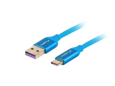 Lanberg Premium USB Cable -c(m)-a(m) 2.0 1M Blue Super Charge — image 1