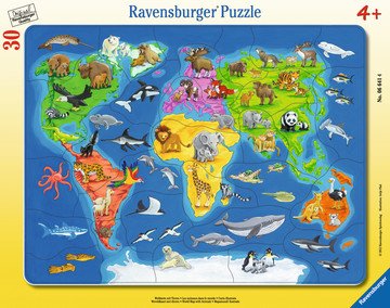 Ravensburger Kinder Puzzle Weltkarte With Tieren 6641 — image 1