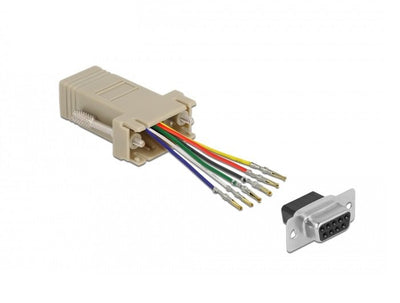 Delock Adapter D-sub Female 9 Pines a RJ12 6P/6C Female Kit Assembly — image 1