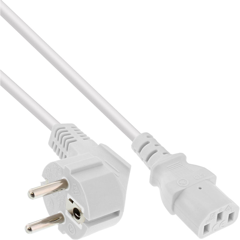Inline Cable Power Type F a Plug IEC 3 Pines White 3M