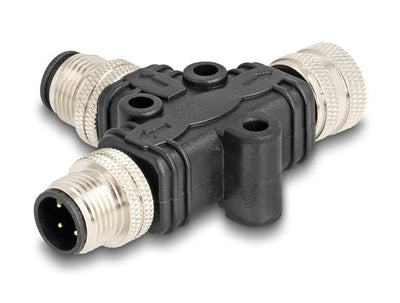 Delock M12 T-splitter A-kodiert 4 Pin 1 X Male a 1 X Male And — image 1