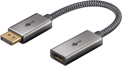 Goobay Plus DisplayPort HDMI Adaptadorcable, 8K @ 60HZ Grey 20CM, 32 Gbit/S) 75272 — image 1