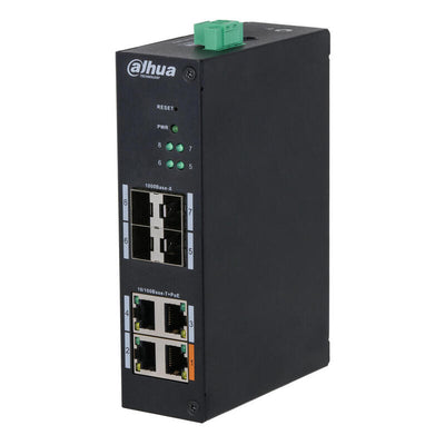 Dahua HS4408-4ET-60 Switch Hardened PoE 4 Ports 10/100 + 4SFP Gigabit 60W Manejable LAYER2 — image 1