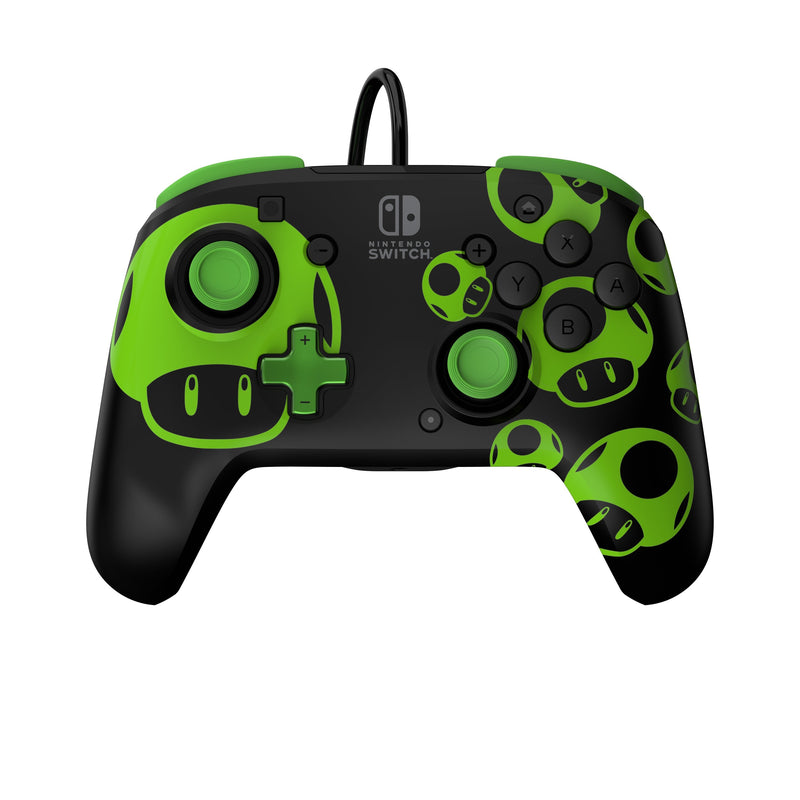 Pdp Rematch: 1-UP Glow In The Dark Black Green USB Gamepad Analógico/Digital Nintendo Switch, Nintendo Switch