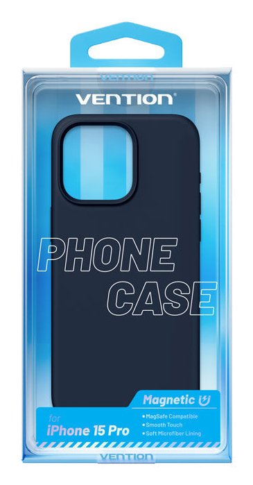 Vention Case Silicone With Magsafe KUFL0-30 Compatible With Iphone 15 Pro Blue Medianoche — image 1