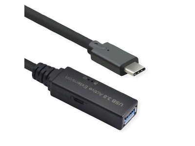 Roline USB 3.2 Gen 1 Aktives Repeater Cable Type a - C, Black 20M — image 1