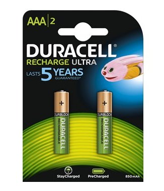 Duracell Battery Rechargeable HR03 Aaa 850MAH BLISTER*2