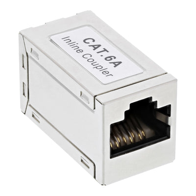 Inline Adapter CAT.6A, Completamente Blindado, Metal 2x RJ45 F/F, 1:1 — image 1