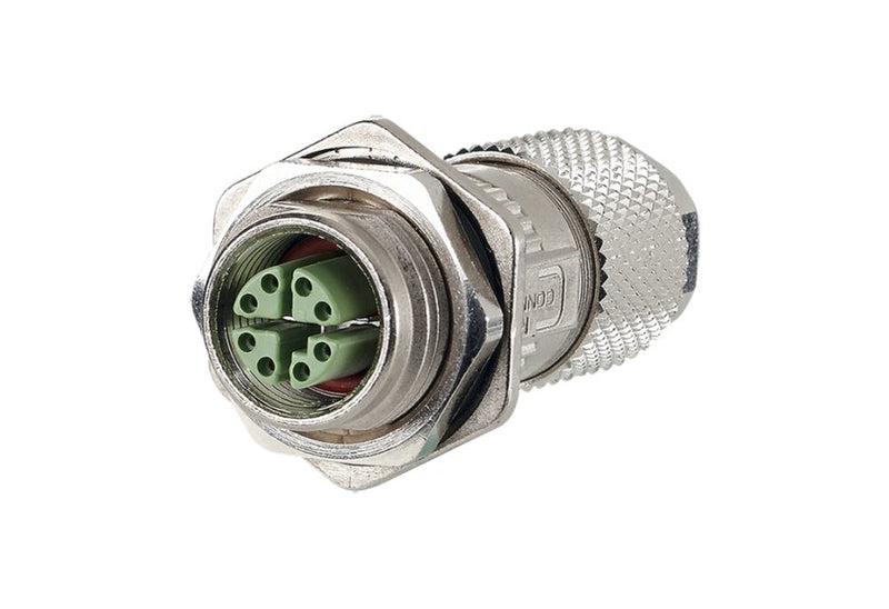 Metz Connect M12 Connector Female IP67 Recto Flanschgeschirmt X-kodiert CAT.6A