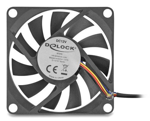 Delock Fan Axial 12V Dc, 70 X 70 X 10MM Black — image 1