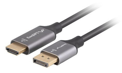 Cable DisplayPort(M)-HDMI(M)1.8M 4K Czarno-srebrny