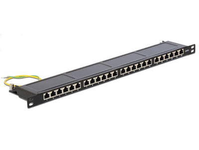 Delock 43316 19 Patch Panel 24 Port CAT.6 0.5 U Black — image 1