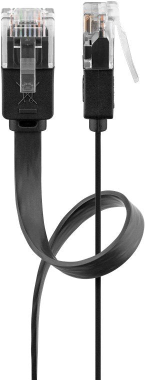 Goobay CAT.6 U/UTP Flat 3M Network Cable U/UTP (UTP) Black — image 1