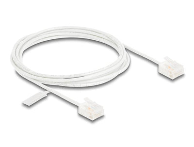 Delock RJ45 Network Cable CAT.6 UTP Ultra Slim 2M White With Kurzen Machon — image 1