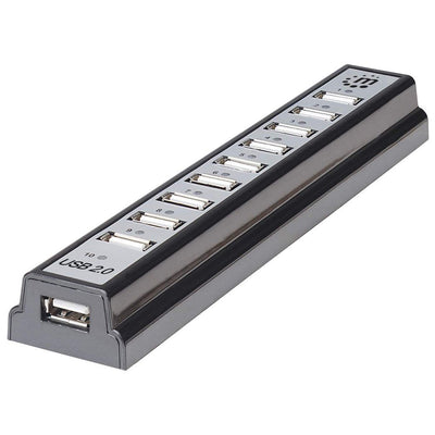Manhattan Hub USB 10 Ports USB 2.0 Desktop Black — image 1