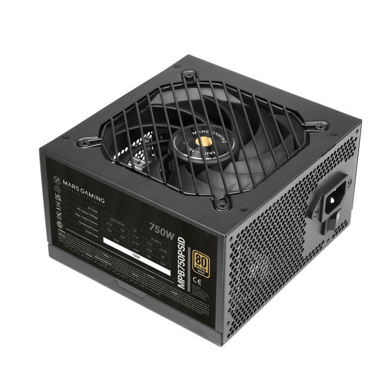 Mars Gaming Power Supply 750W MPB750PSID ATX3.1 80 + Gold Pfc Activo PCIE5.1 12V-2X6 Dc-dc Digital Smd Black