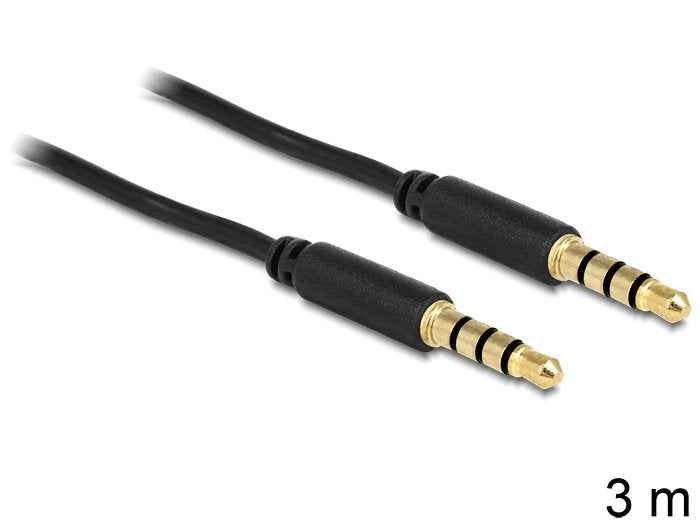 Delock Cable Jack 3,5MM 4 Pin Male 3M Black