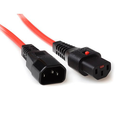Powercord C13 IEC Lock - C14 Red 2M, PC1386 — image 1