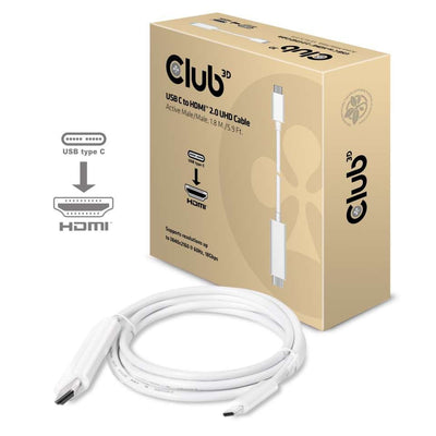 CLUB3D Cable UHD USB C a HDMI ™ 2.0 Activo 1,8M./5.9 Ft — image 1