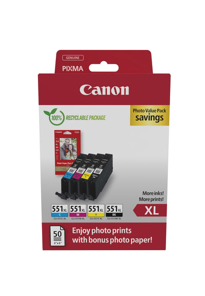 Canon 6443B008 Ink Cartridge 4 Pieces Genuine High Yield [xl] Black Cyan Magenta Yellow — image 1