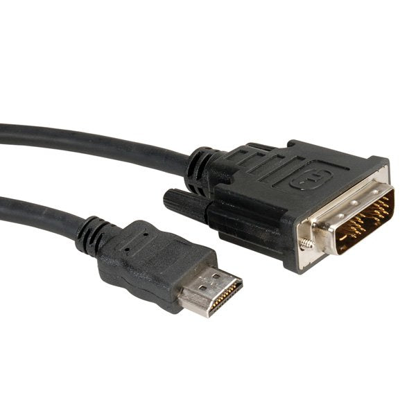Roline 11.04.5519 Adapter Cable Vídeo 1M DVI-d HDMI Black