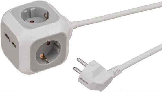 Brennenstuhl 1150100 Base Múltiple 1,4M 4 Salidas AC Indoor Grey White